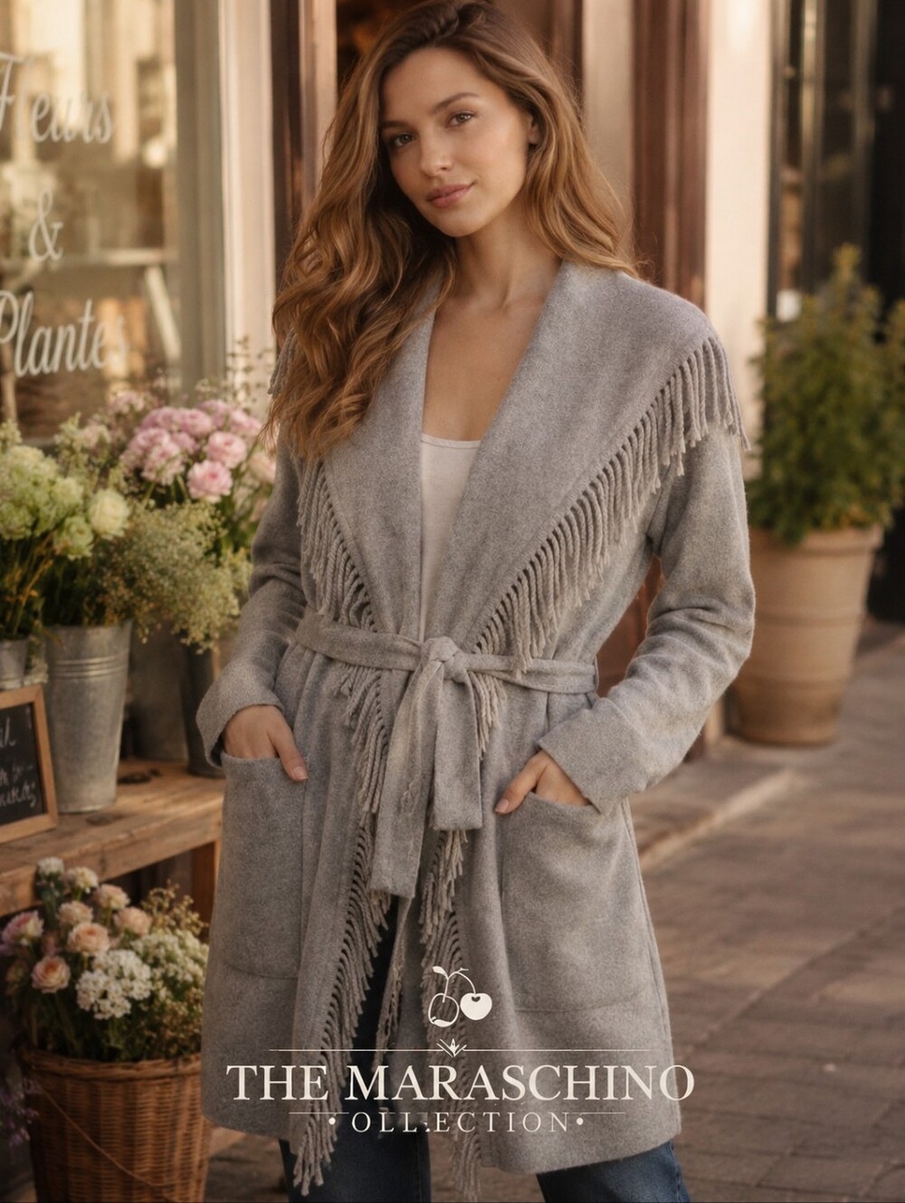 Muche et Muchette For Anthropologie Gray Fringe Cardigan | One Size